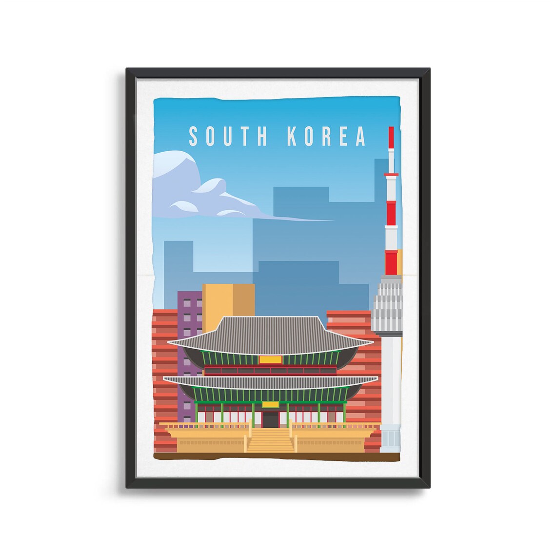 South Korea Travel Poster, Country Poster Art