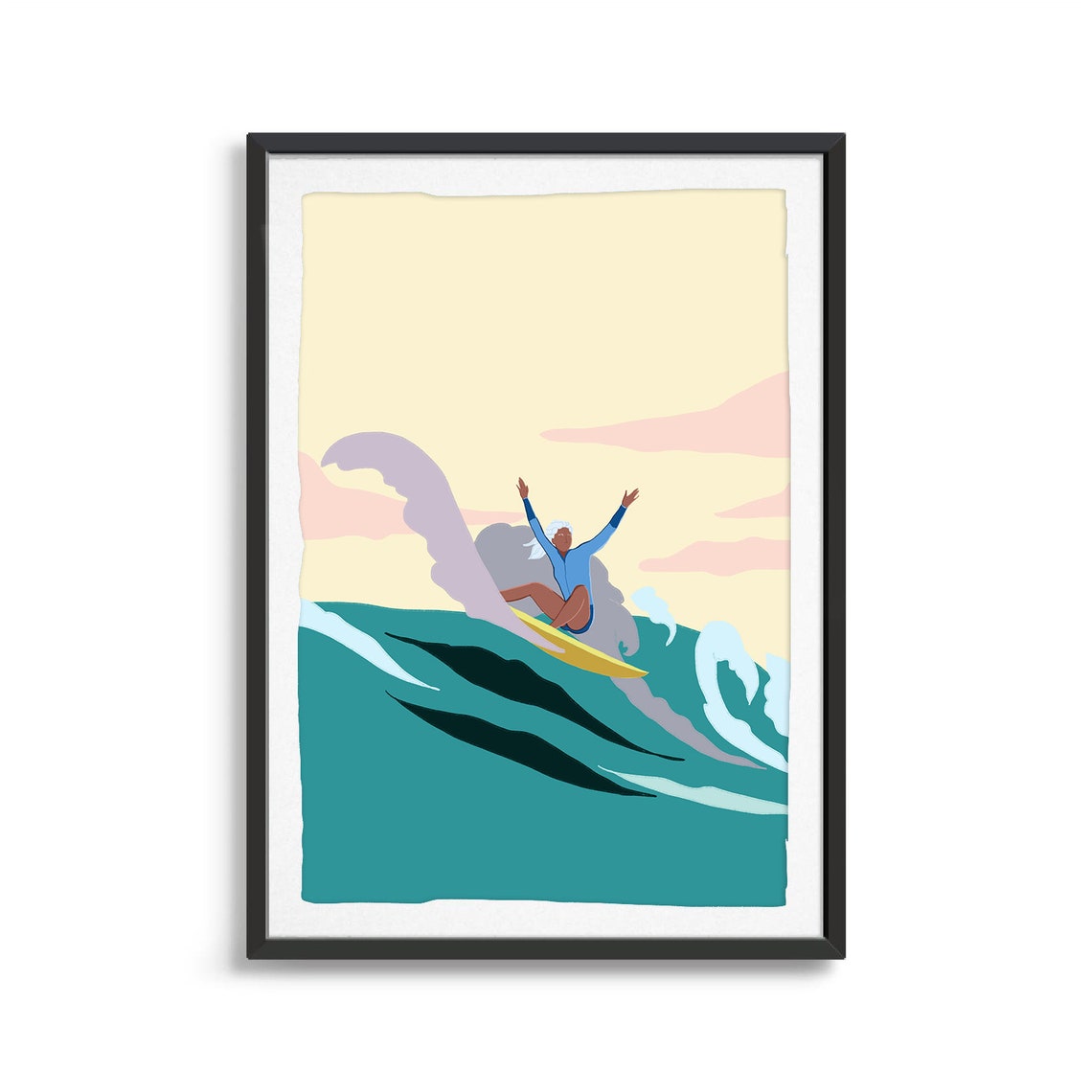 Surfer Aerial Wave Flip Ocean Sunset Beach Adventure Art Poster - Image 2