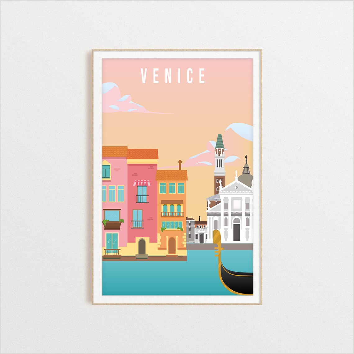 Venice City Travel Illustration Poster Print