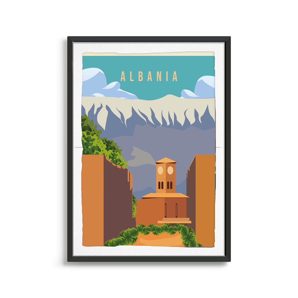 Albania Country Poster Country Art Country Wall Art Country Print Country Poster Country Print Travel Gift Travel Illustration