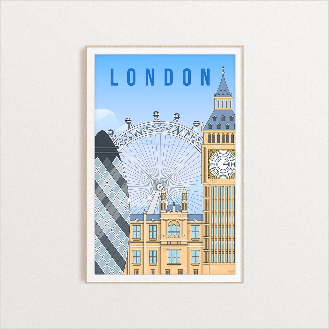 London City Poster, Travel Illustration Art Print