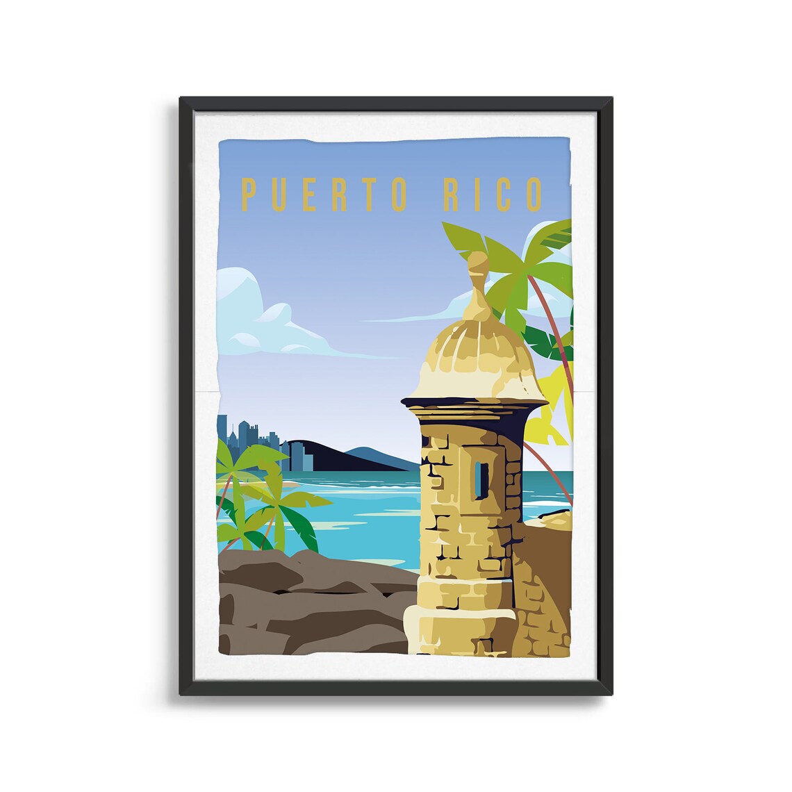 Puerto Rico State Travel Poster, World Print