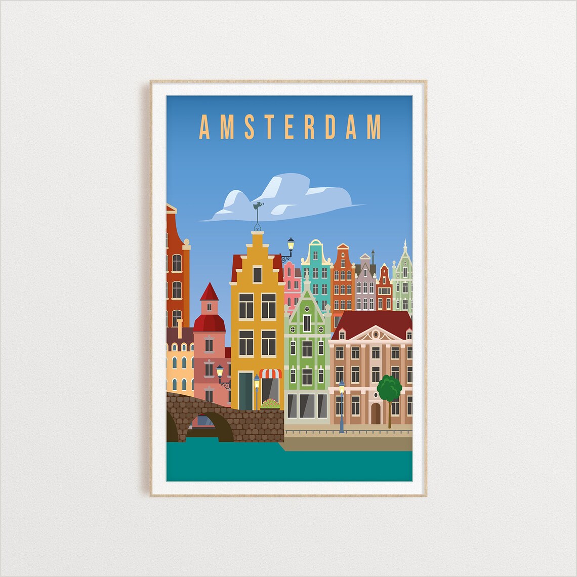 Amsterdam City Poster, Travel Illustration Art Print - Image 2