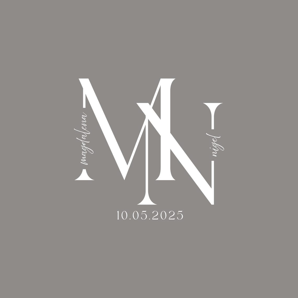 Personalized Couple Initials Monogram Logo Wedding Date Poster - Image 3