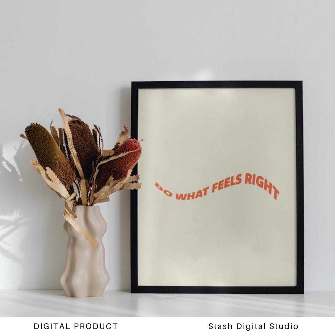 Do What Feels Right Wavy Orange Retro Typography Quote Poster - Image 2