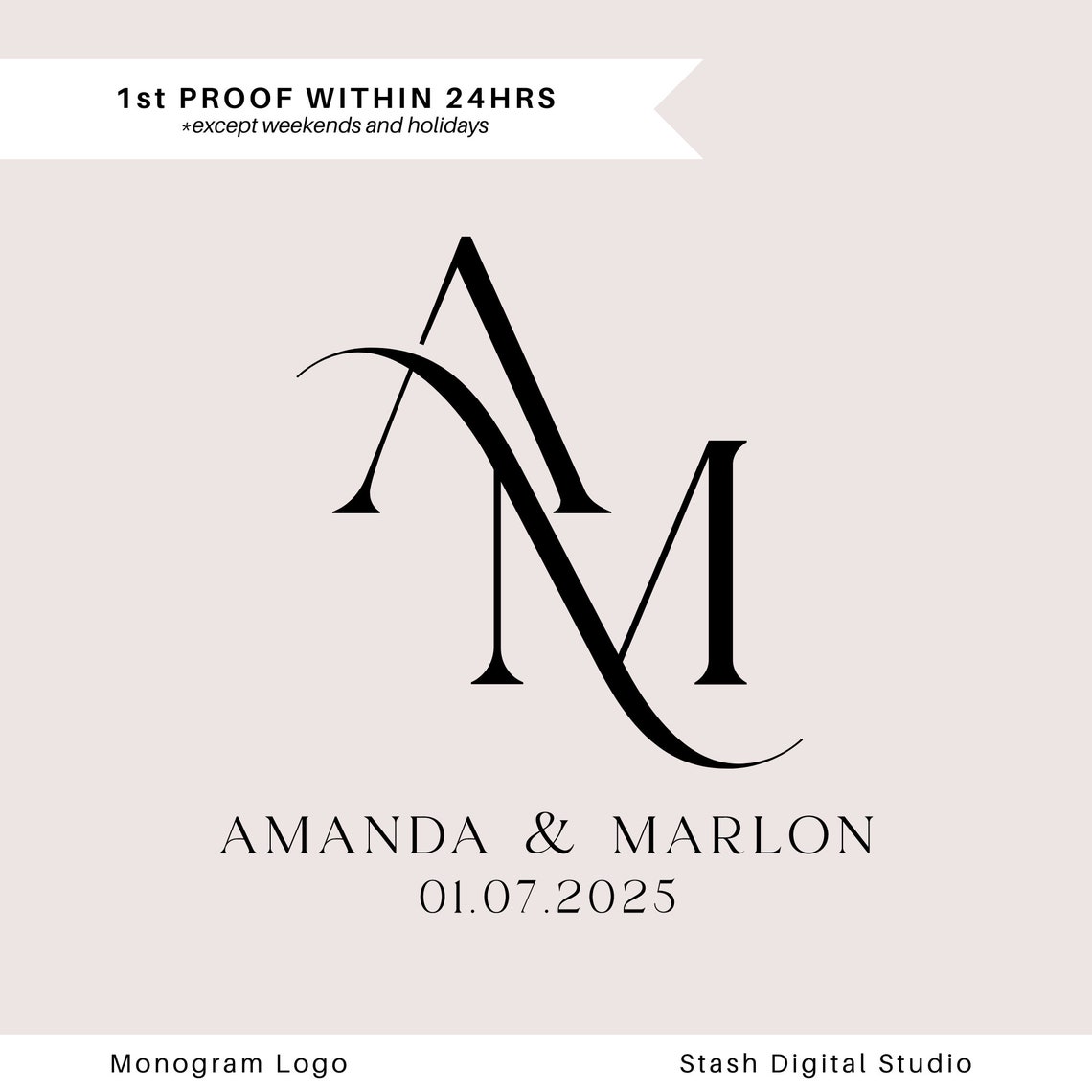 Personalized Wedding Monogram Couple Name Date Welcome Poster - Image 4