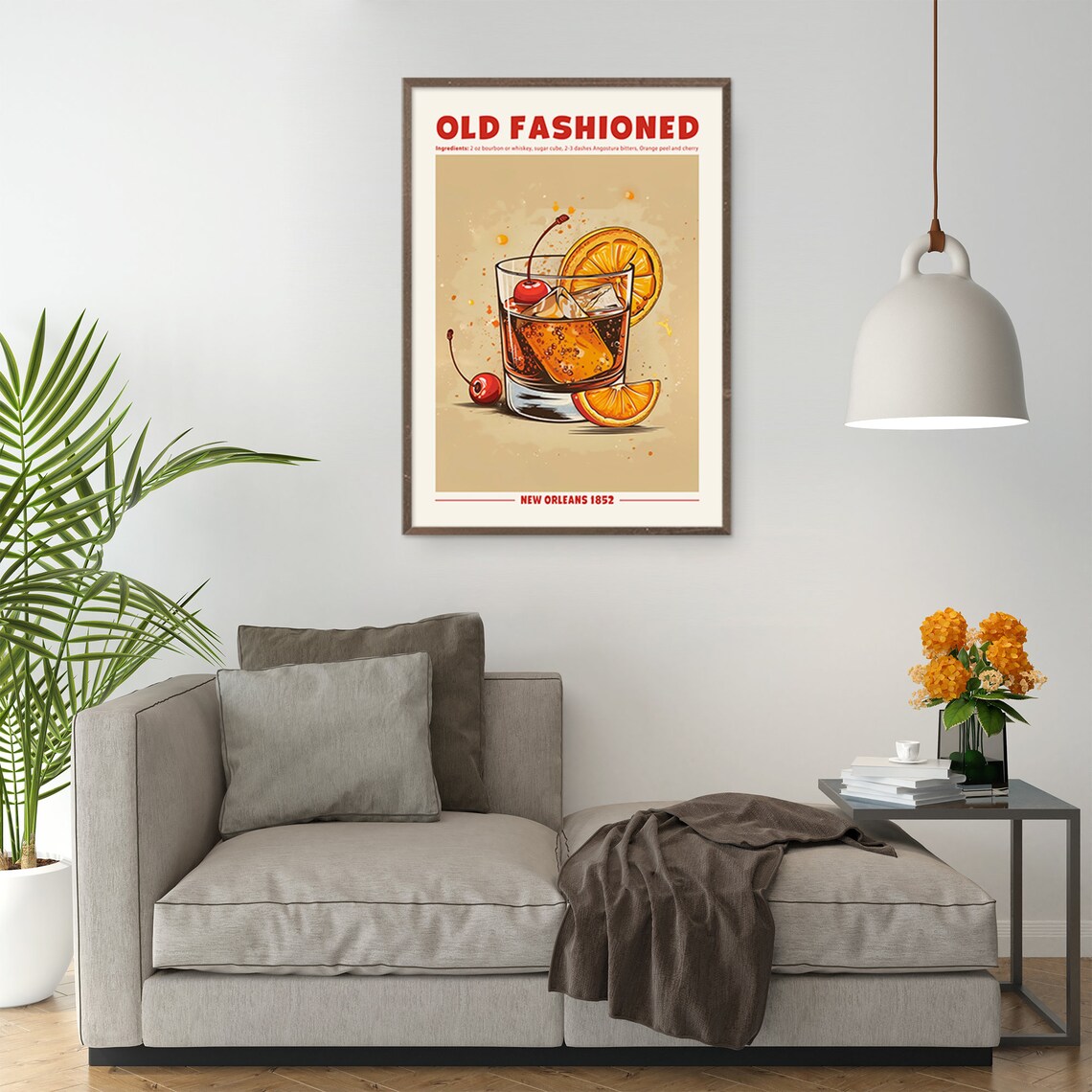 Old Fashioned Cocktail Retro Exhibition Poster