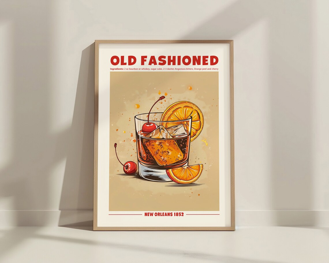Old Fashioned Cocktail Retro Exhibition Poster - Image 4