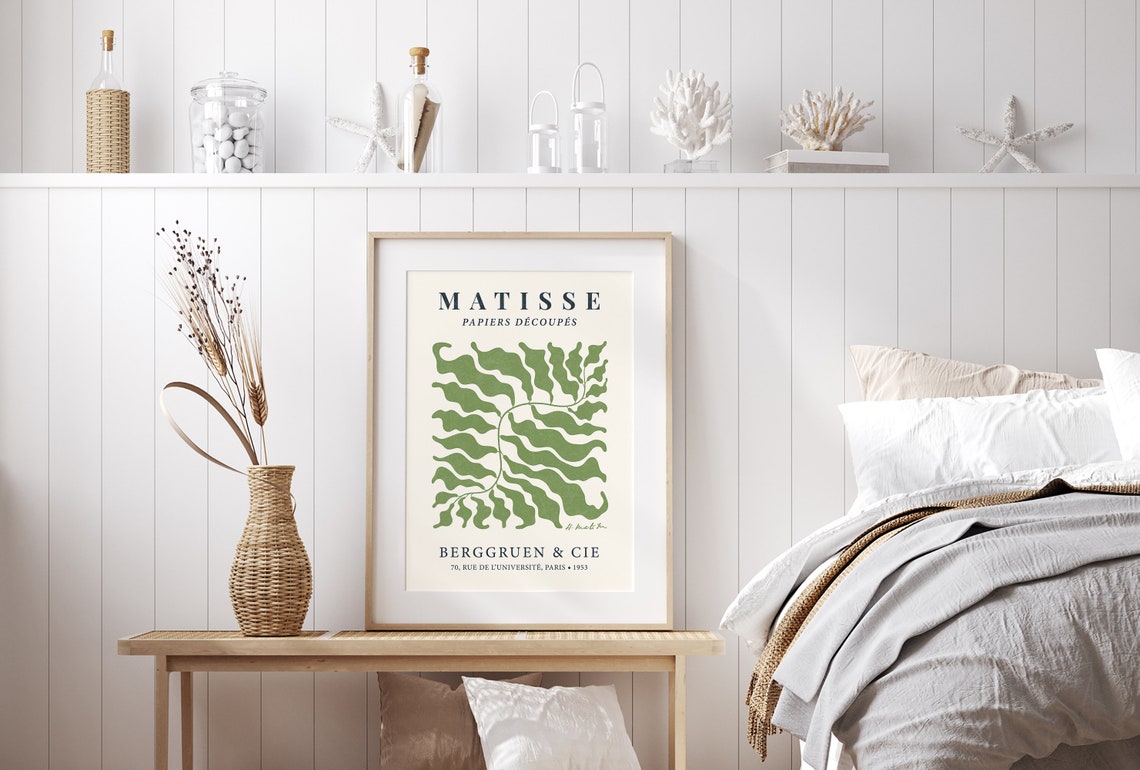 Henri Matisse Print Floral Poster Boho Sage Green Neutral Tone Botanical Gallery Wall Art Home Room Decor Instant