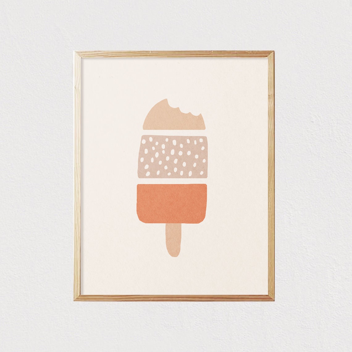 Terracotta Popsicle Ice Cream Minimalist Fun Kids Nursery Art Poster