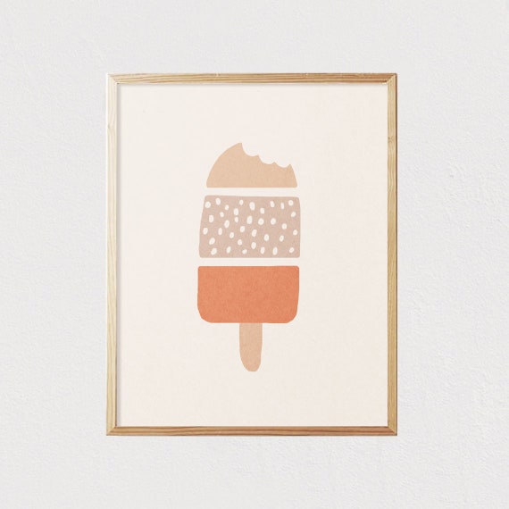 Boho Ice Cream Neutral Boho Kids Art Kids Playroom Kids Art Earth Tones Nursery Interior Decor Mid Century File 16x20