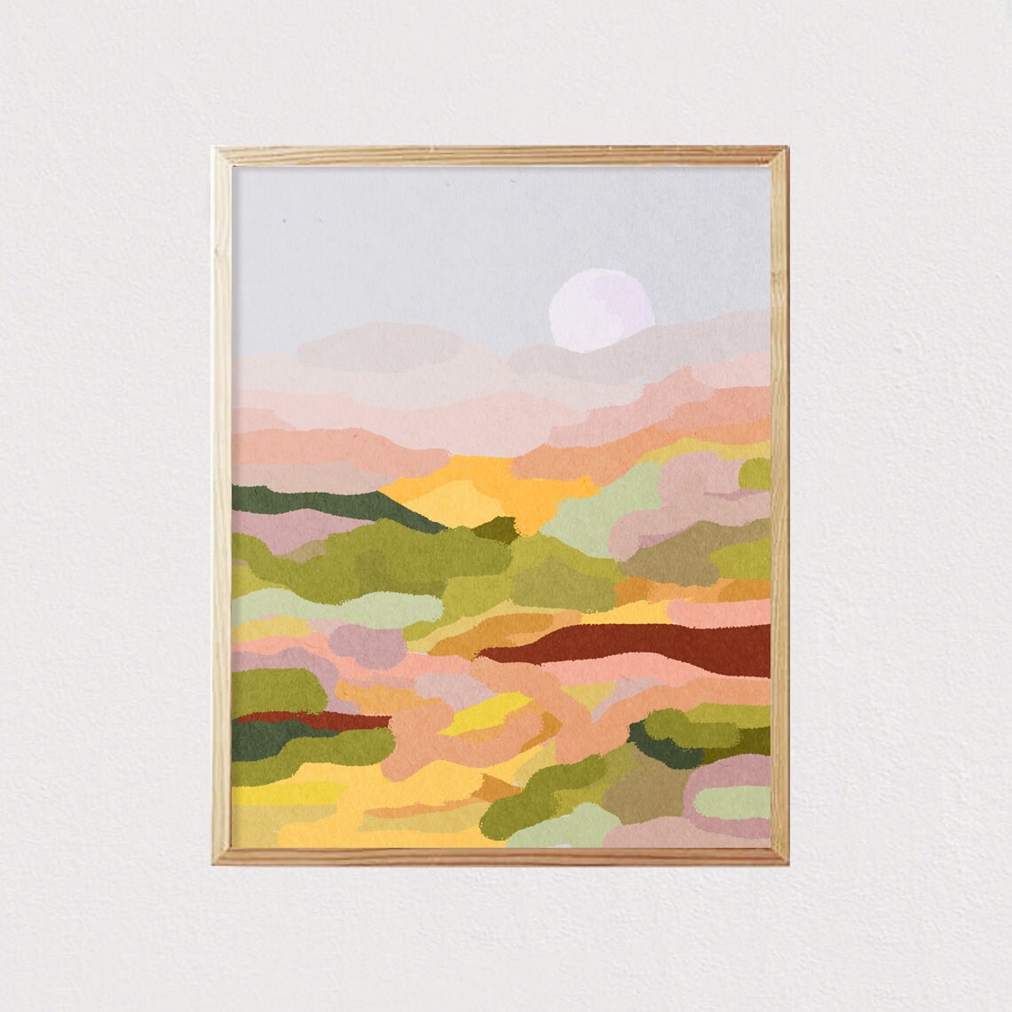 Abstract Landscape Field, Mid-Century Modern Art Print