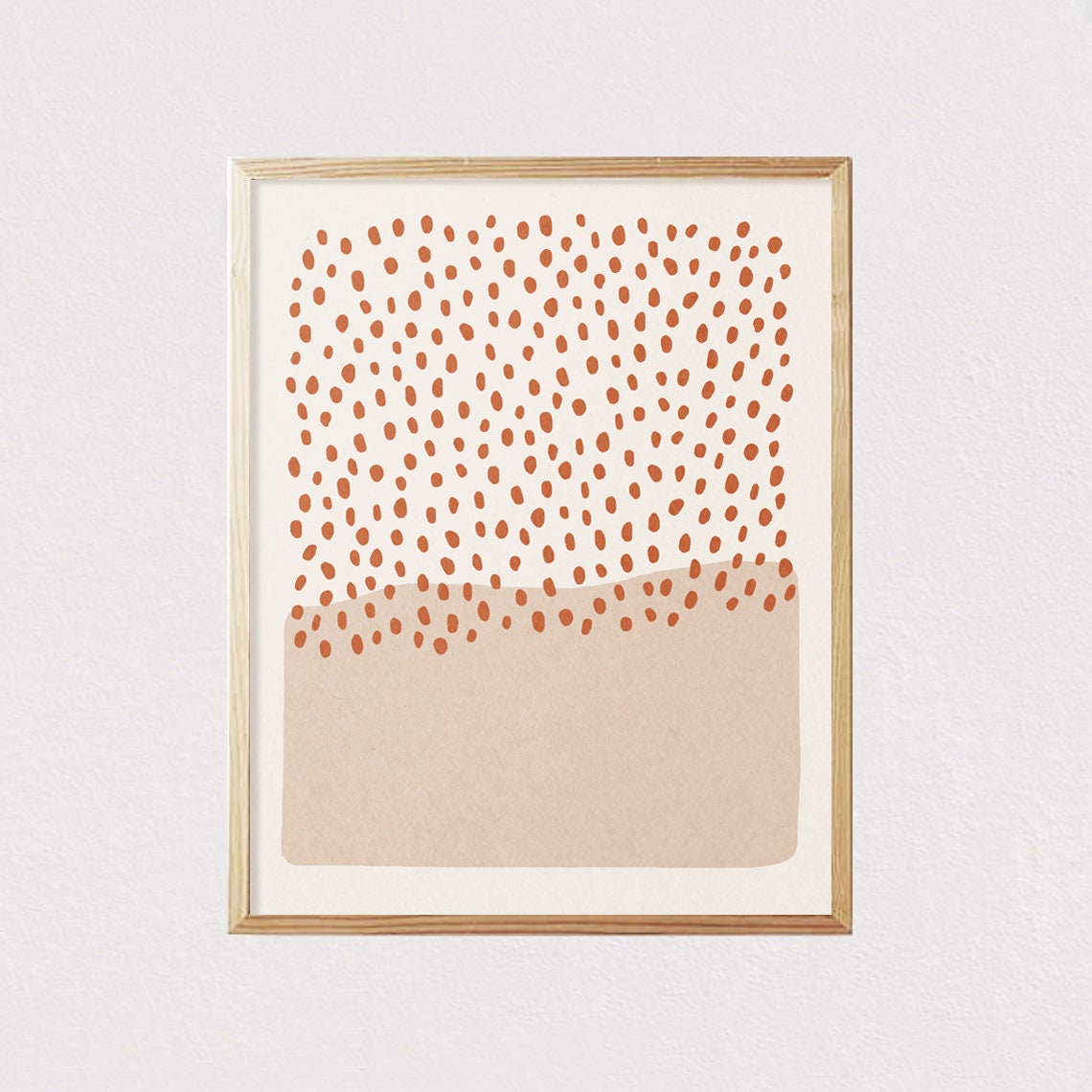 Boho Terracotta Rain Dots Minimalist Abstract Artwork Poster