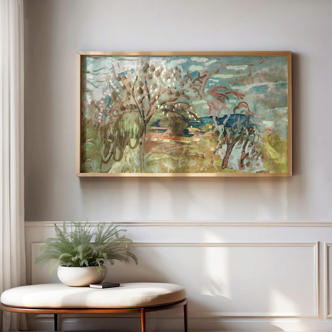 Impressionist Flowering Trees Colorful Garden Painting Poster - Image 4