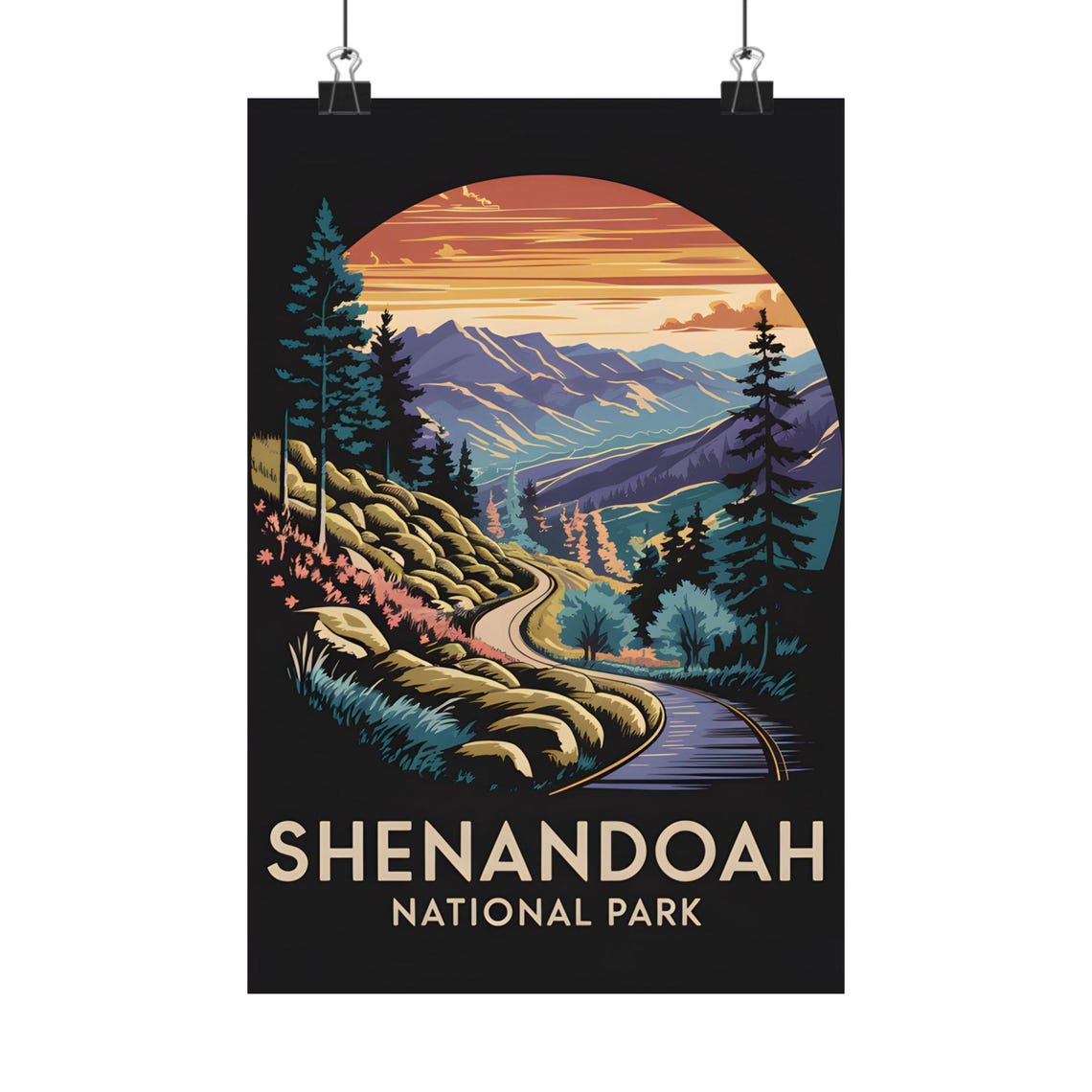 Shenandoah National Park Scenic Mountain Valley Sunset Poster