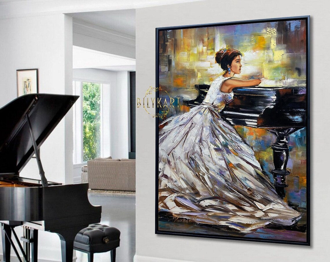 Pianist Painting, Grand Piano Music Art Print - Image 2
