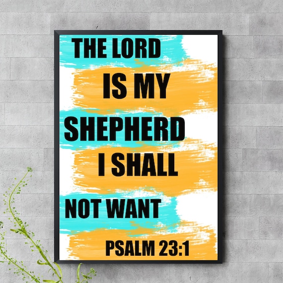 The Lord Is My Shepherd Psalm 231 Bible Verse Scripture Wall Poster