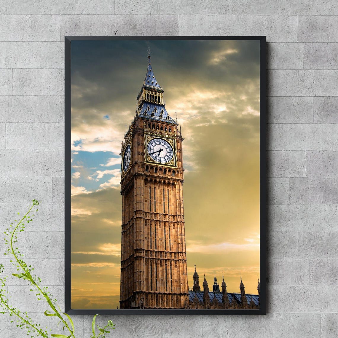 Big Ben London Sunset Photography Iconic Clock Tower Landmark Poster