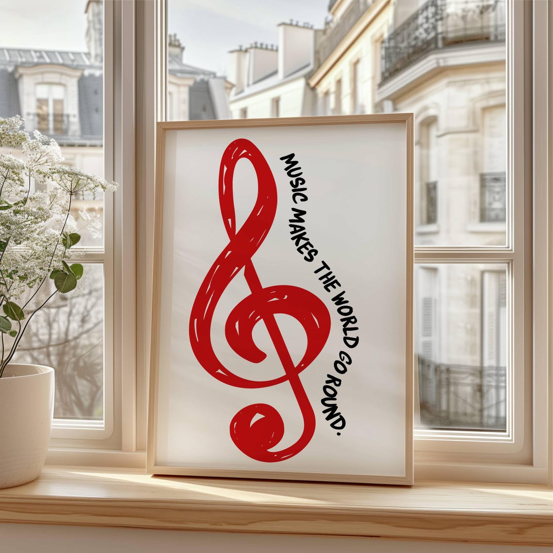 Retro Music Quote Poster, Treble Clef Classroom Print - Image 4