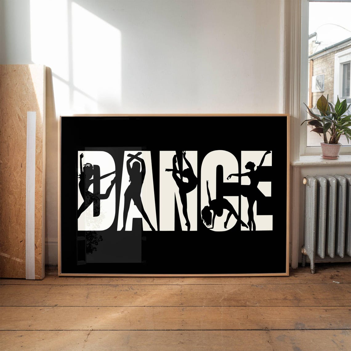 Dance Silhouette Typography Black Modern Dance Studio Poster - Image 5