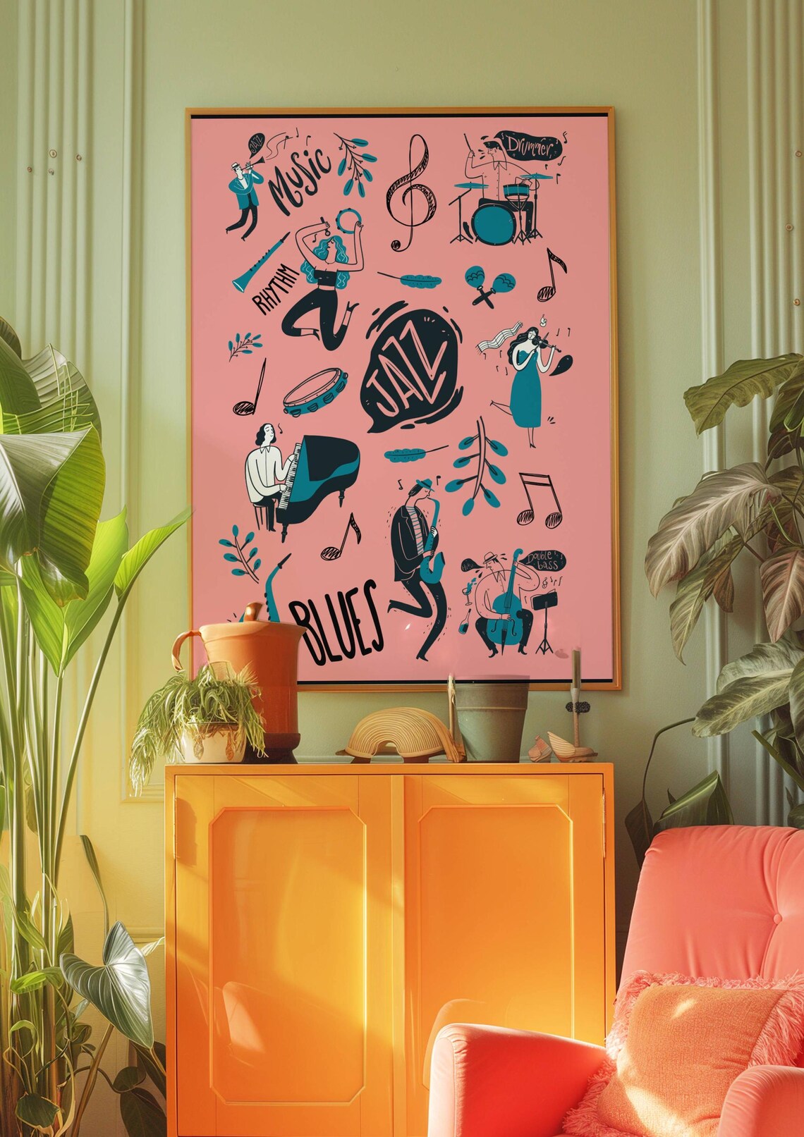 Jazz Music Retro Art Print, Room Decor - Image 4