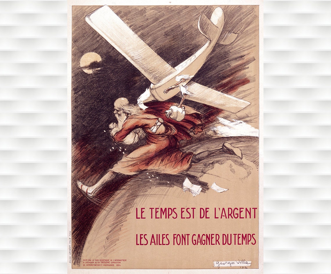 Aeronautical Exposition 1924 Georges Villa Vintage Aviation Poster