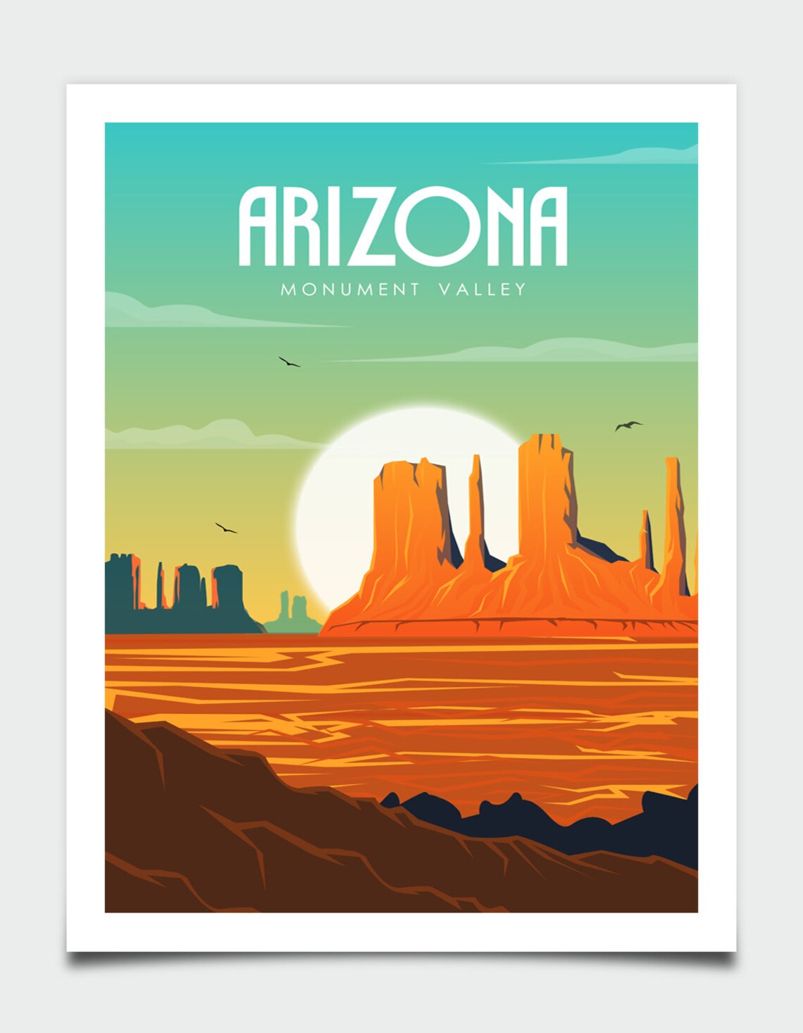 Monument Valley Arizona Retro Travel Poster - Image 4