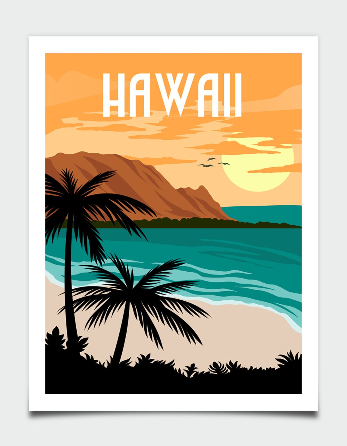Hawaii Retro Travel Poster, Coastal Decor Print - Image 4