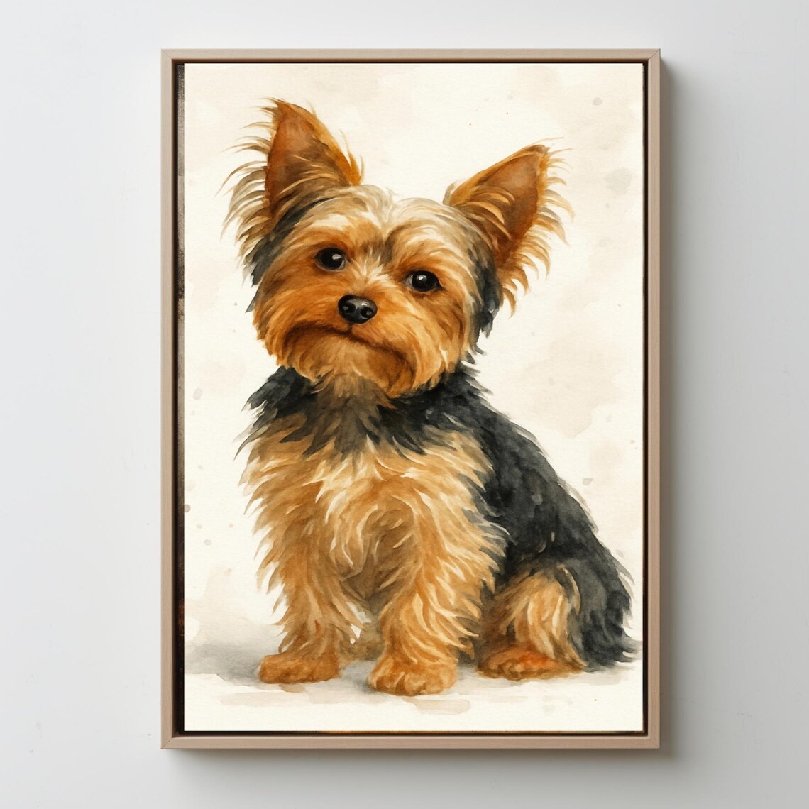 Yorkshire Terrier Puppy Watercolor Dog Portrait Adorable Pet Poster