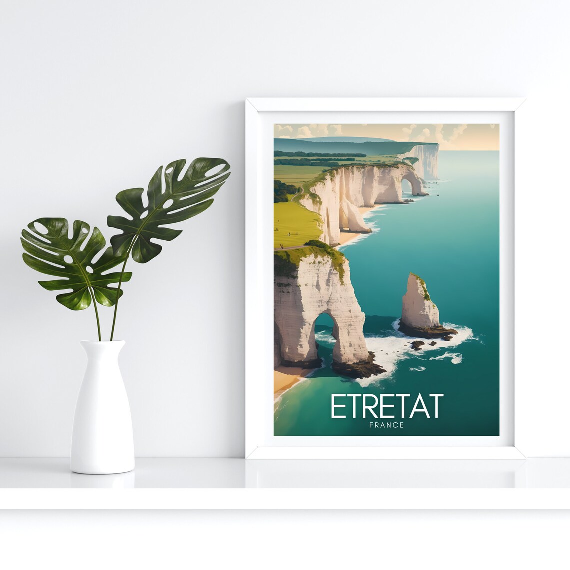 Etretat Minimalist Travel Poster, Normandy Wall Art - Image 4