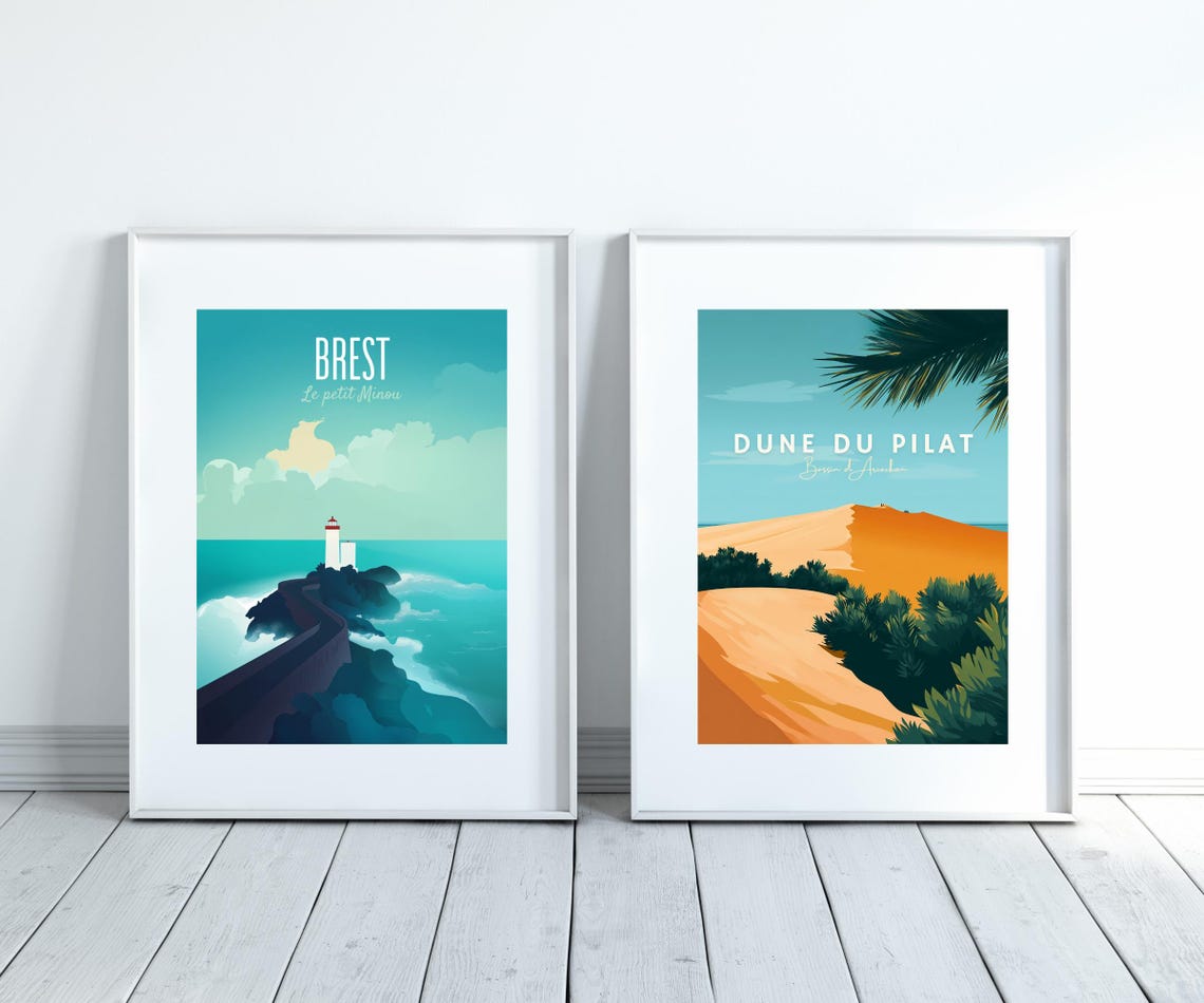 Brest Le Petit Minou Lighthouse Brittany Rocky Coastline Poster - Image 3
