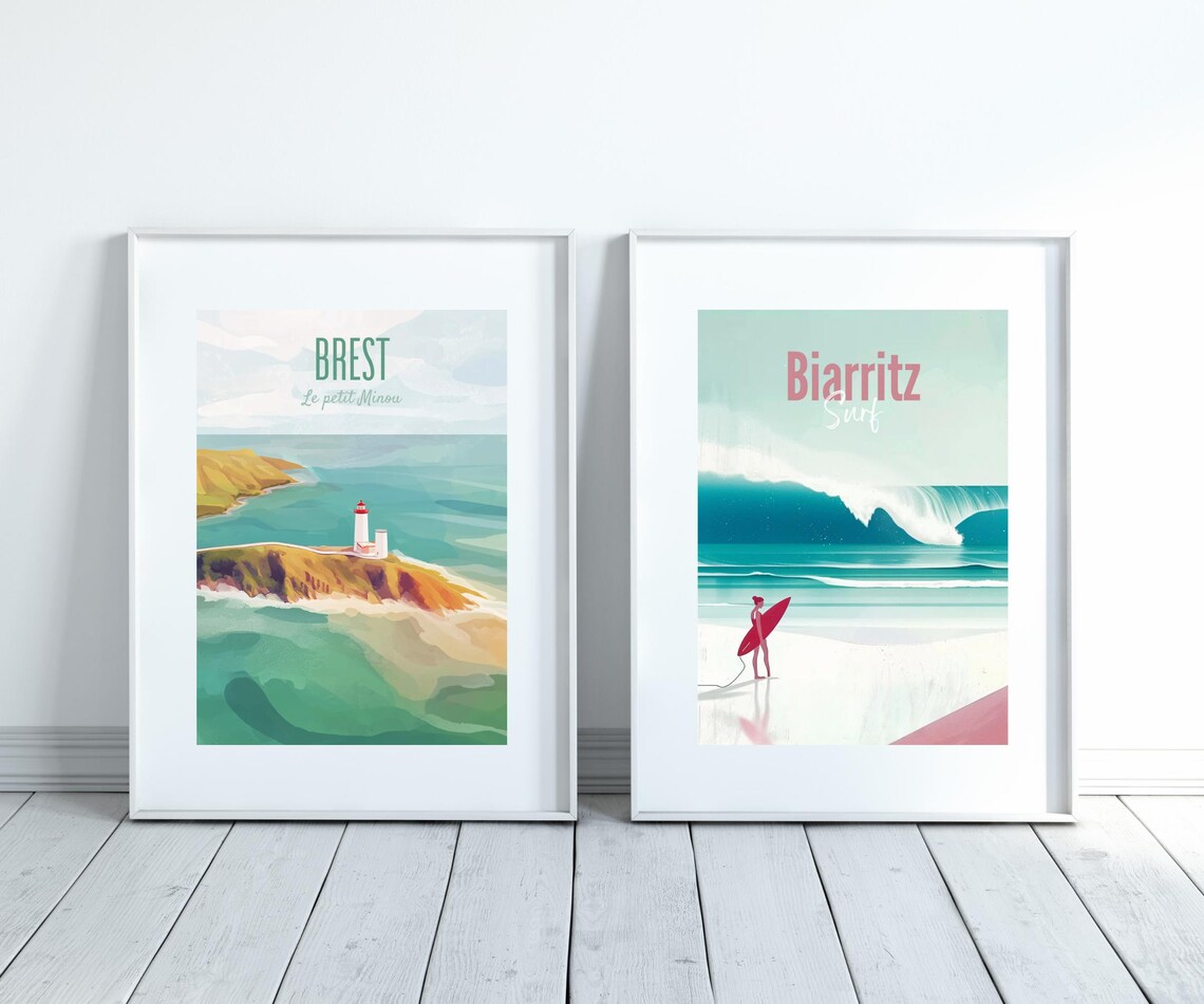 Brest France Poster, Brittany Coast Travel Poster - Image 3