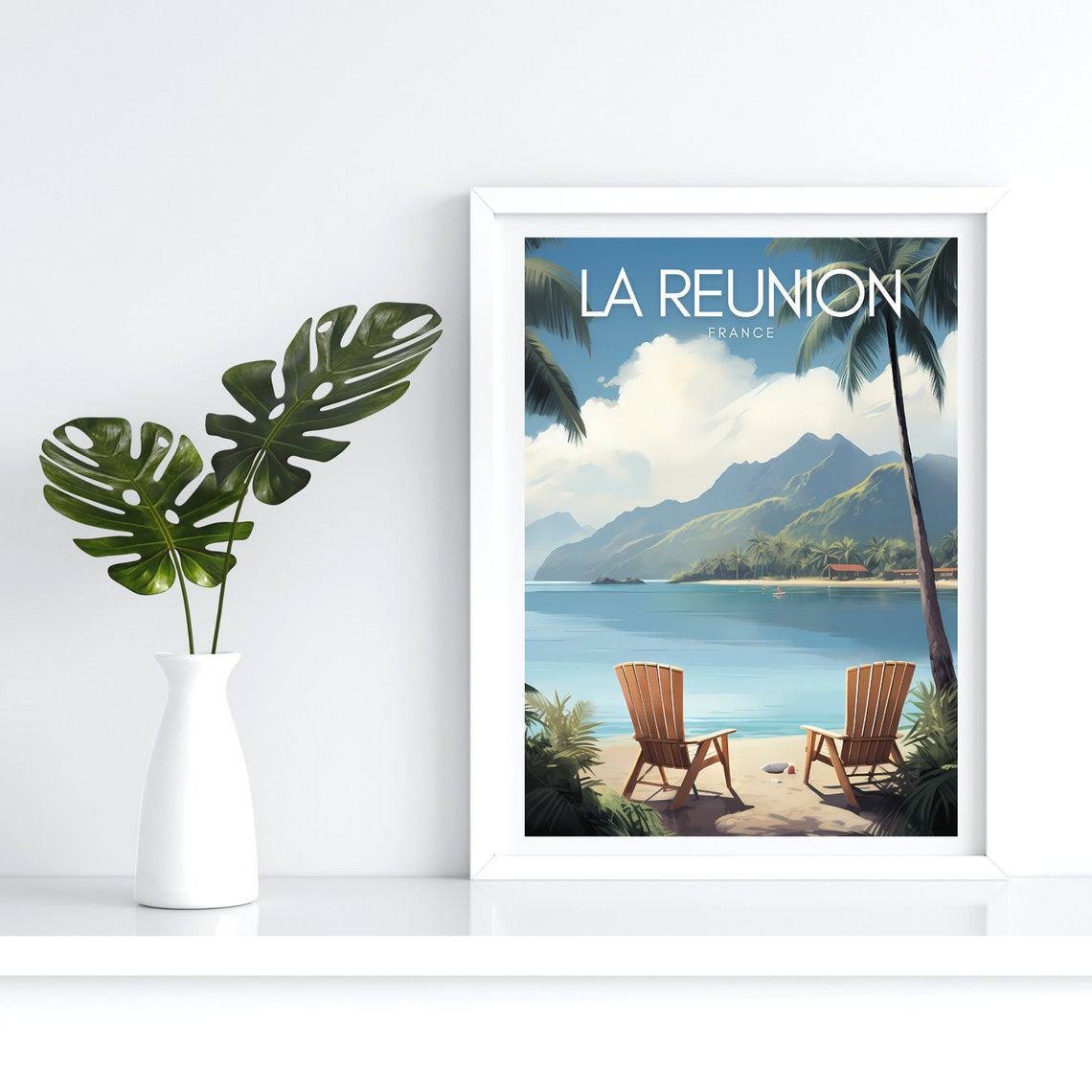 Reunion Island Print Ile De La Runion Travel Poster Vintage City Wall Art France Housewarming Gift Coastal Home Decor Beach House - Image 5