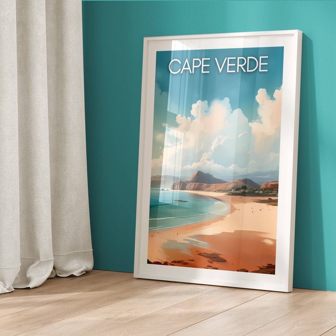 Cape Verde Turquoise Beach Golden Sand Coastal Paradise Poster - Image 5
