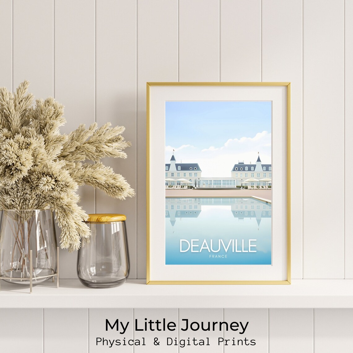 Deauville France Beachfront Hotel Minimalist Travel Poster Art - Image 2