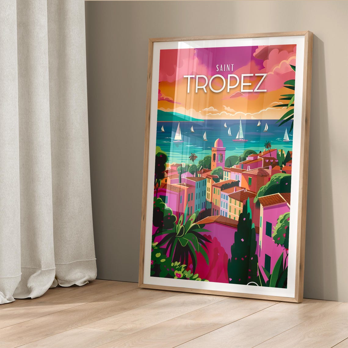 Saint Tropez Sunset Harbor Colorful French Riviera Sailing Poster - Image 5