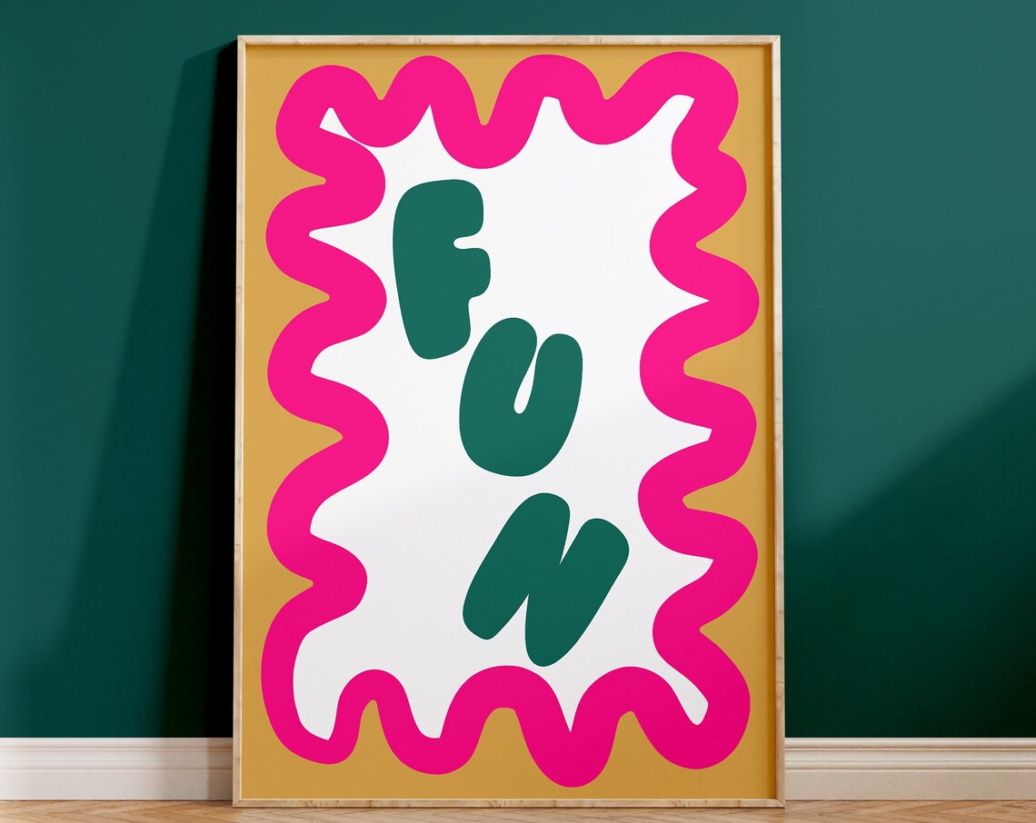 Fun Quote With Wavy Border, Retro Poster