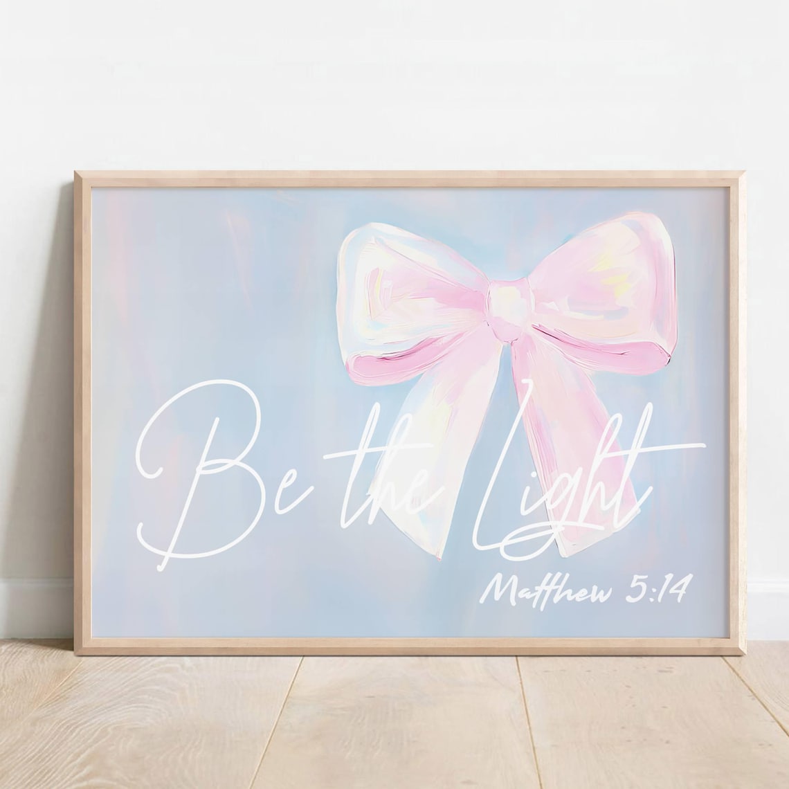 Blue Christian Coquette Bible Verse Art Print