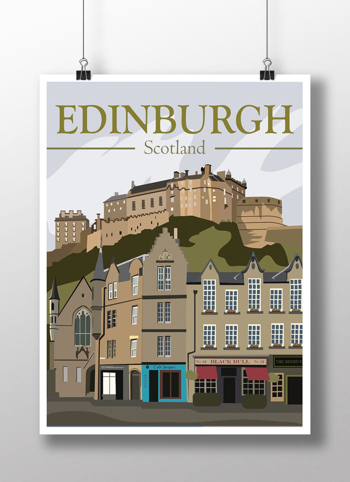 Edinburgh Scotland Vintage Travel Poster Art Print