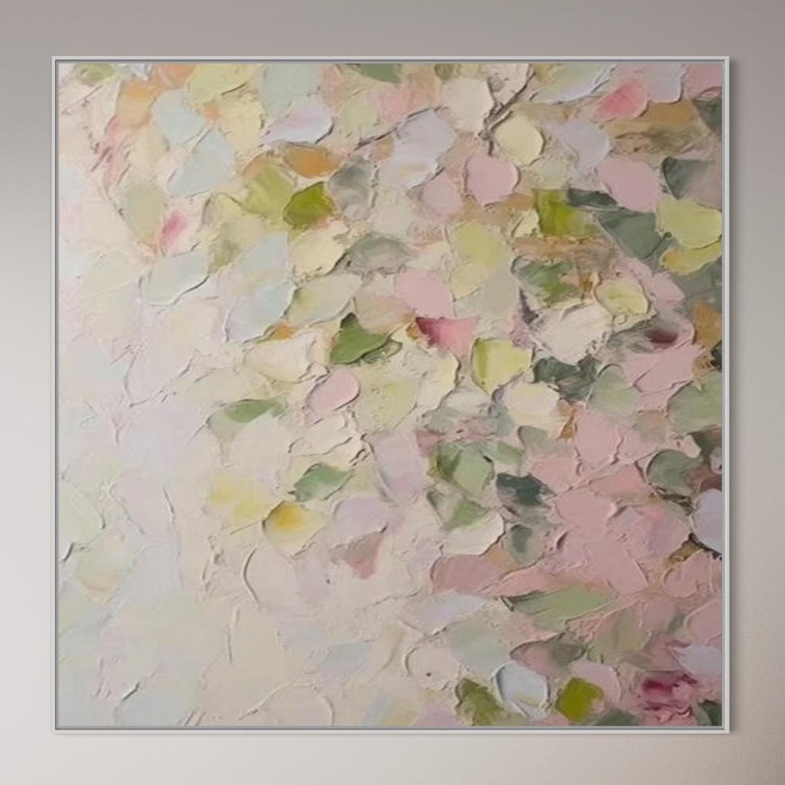 Soft Pastel Petals Square Abstract Textured Spring Blossom Poster