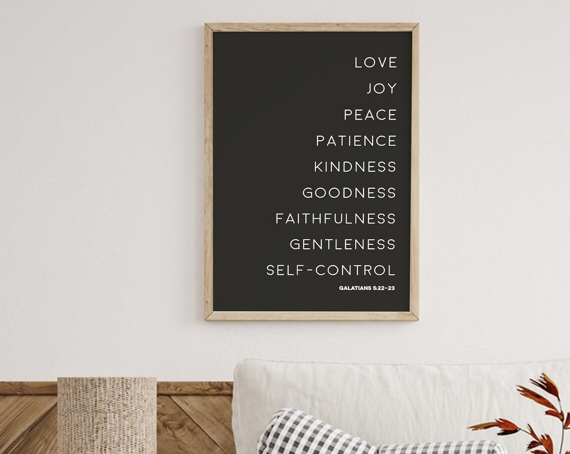Love Joy Peace Bible Verse Sign, Christian Wall Art
