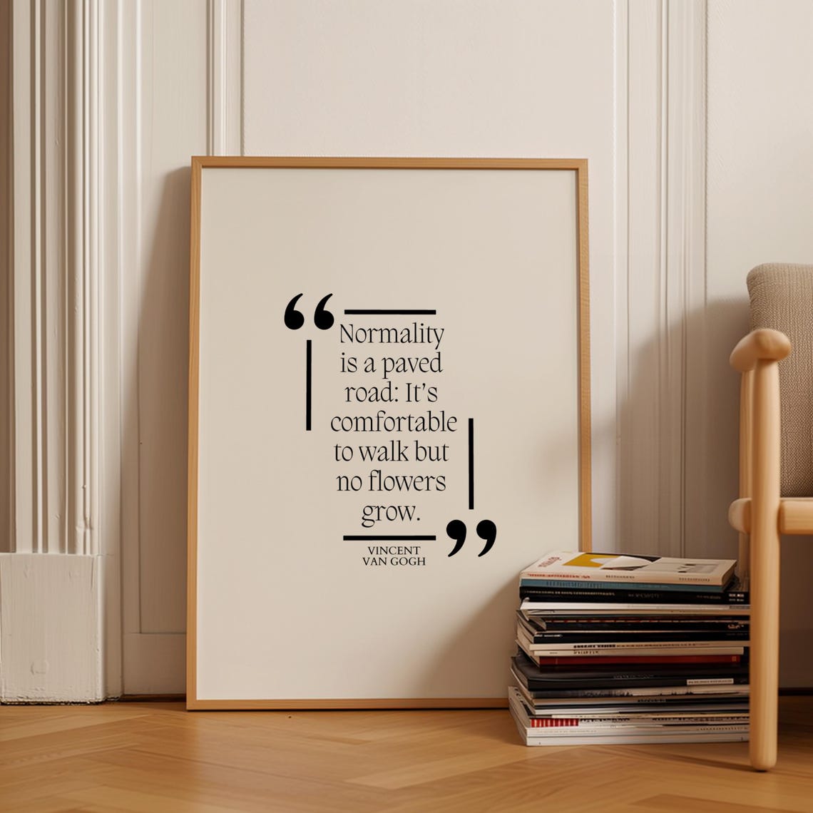 Vincent Van Gogh Normality Paved Road Flowers Grow Quote Poster