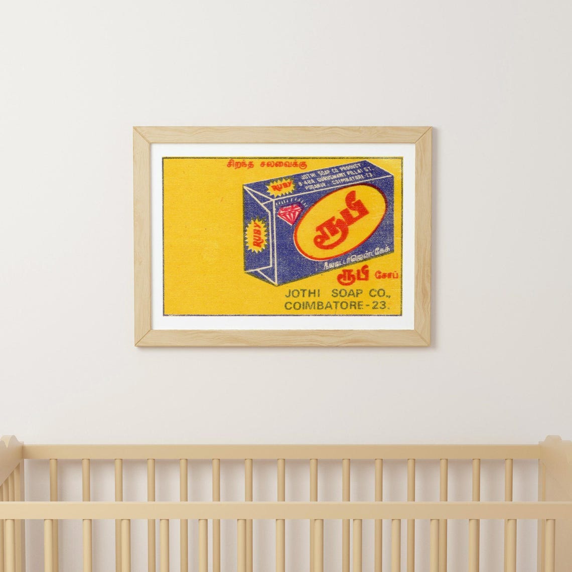 Ruby Jothi Soap Co Vintage Indian Soap Box Label Artwork Poster - Image 3