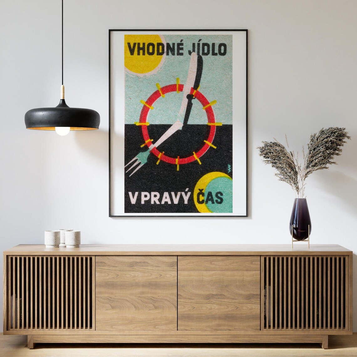 Time For Food Matchbox Vintage Czech Poster Print - Image 4