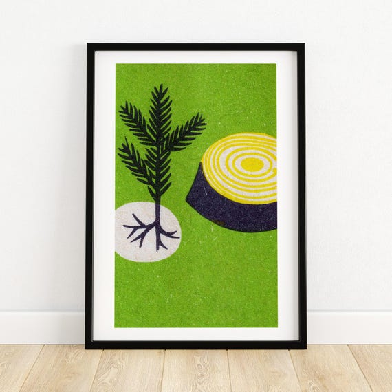 Old And New Tree Matchbox Print Aesthetic Wall Art Vintage Eastern Europe Art Matchbox Wall Poster Vintage Poster Print
