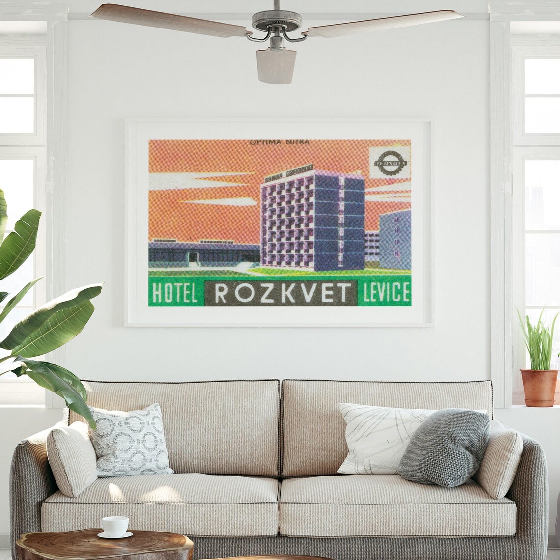 Hotel Rozkvet Levice Retro Mid Century Vintage Architecture Poster - Image 3