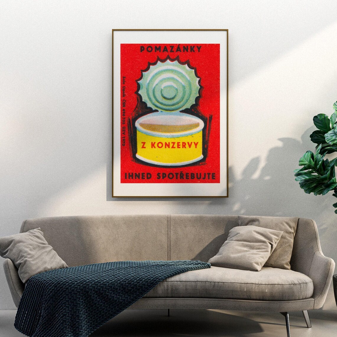 Open Can Matchbox Vintage Czech Poster Print - Image 3