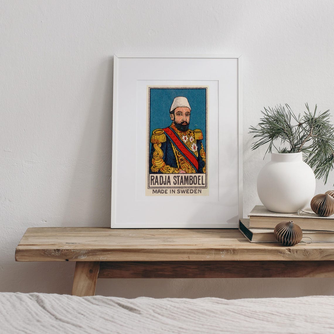 Radja Stamboel Uniformed Officer Swedish Vintage Label Poster - Image 3