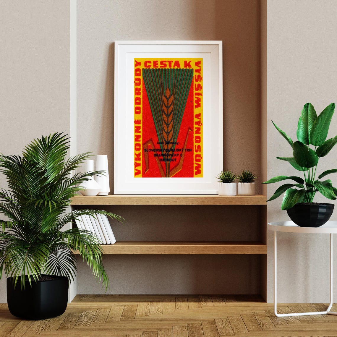 Czech Red Wheat Sheaf High Yield Harvest Matchbox Label Poster - Image 2