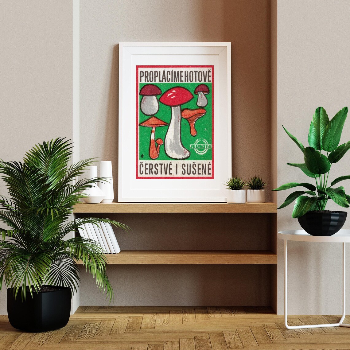 Proplacime Hotove Jednota Czech Fresh Dried Mushrooms Ad Poster - Image 2